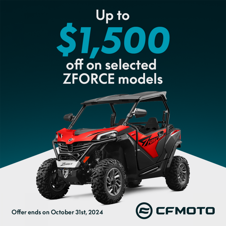 Up to 1500$ on CFMOTO Side by Side